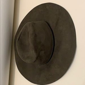 Zara wide brim flop hat - Olive Green - Medium
